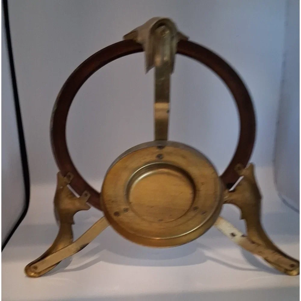 Copper & Brass Chafing Dish, Wood Handle Unbranded with 5 Pieces 